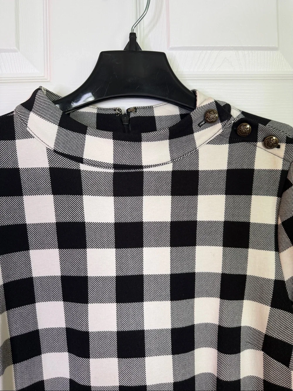 Talbots Black Plaid Dress Size Medium